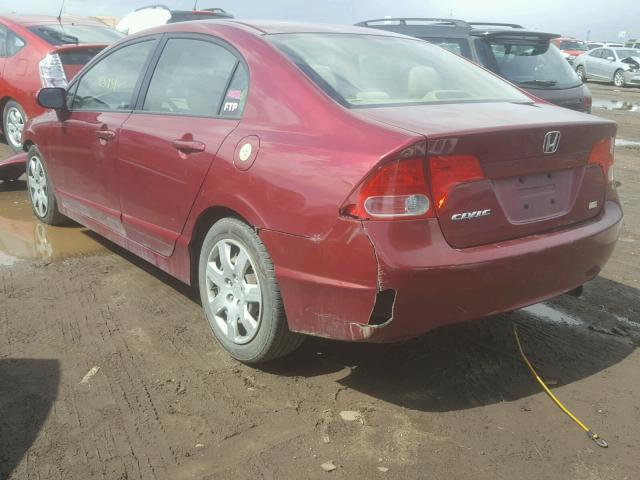 1HGFA16516L023294 - 2006 HONDA CIVIC LX RED photo 3