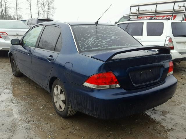 JA3AJ26E04U054539 - 2004 MITSUBISHI LANCER ES BLUE photo 3