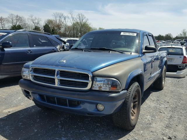 1D7HL38K04S729715 - 2004 DODGE DAKOTA QUA BLUE photo 2