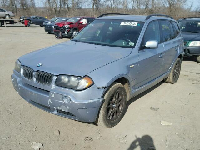 WBXPA734X4WC36148 - 2004 BMW X3 2.5I BLUE photo 2