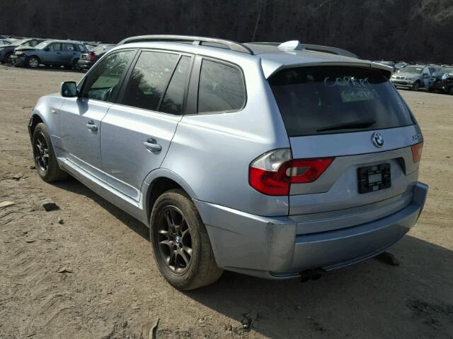 WBXPA734X4WC36148 - 2004 BMW X3 2.5I BLUE photo 3