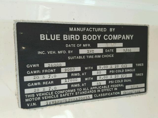 1HVLNHGL2HHA20855 - 1987 INTERNATIONAL S-SERIES 1 黄色 照片 10