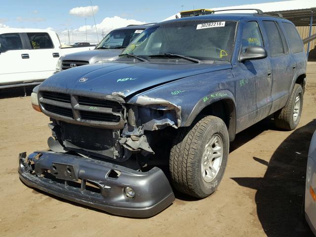 1B4HS38N22F207663 - 2002 DODGE DURANGO SP BLUE photo 2