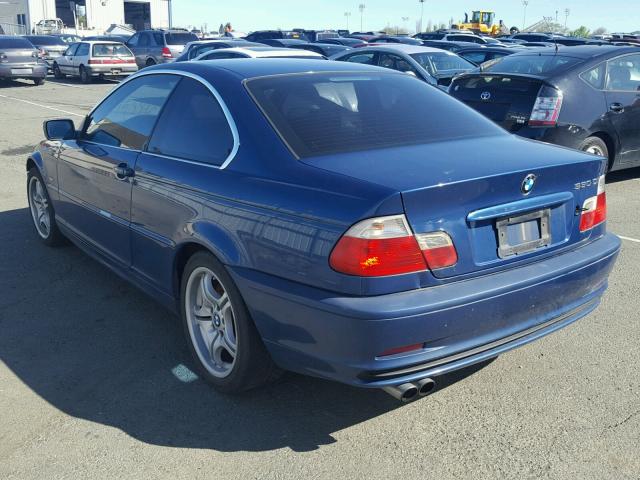 WBABN53451JU22909 - 2001 BMW 330 CI BLUE photo 3