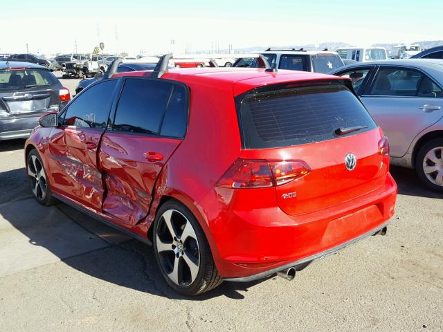 3VW4T7AU4HM003797 - 2017 VOLKSWAGEN GTI S RED photo 3