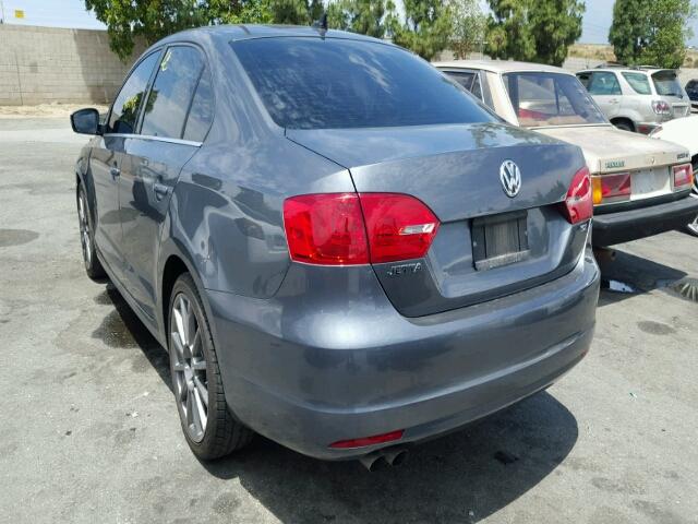 3VW3L7AJ9CM413764 - 2012 VOLKSWAGEN JETTA GRAY photo 3