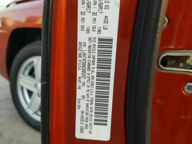 1J4NT4FB9AD585257 - 2010 JEEP COMPASS SP ORANGE photo 10