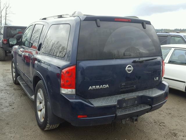 5N1AA08C78N633038 - 2008 NISSAN ARMADA SE BLUE photo 3