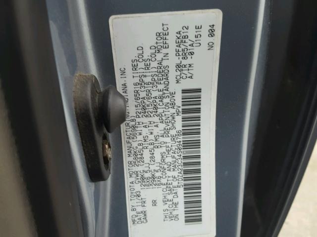 5TDZA23C34S094786 - 2004 TOYOTA SIENNA CE BLUE photo 10