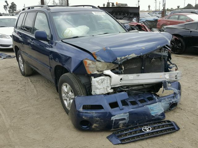 JTEHF21A820074835 - 2002 TOYOTA HIGHLANDER BLUE photo 1