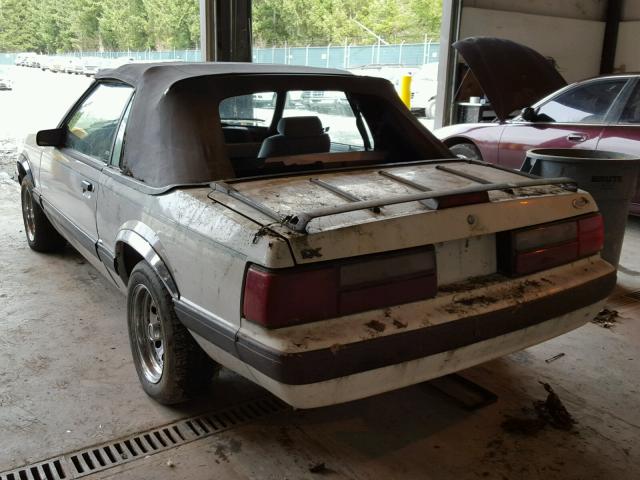 1FABP44A8HF223643 - 1987 FORD MUSTANG LX WHITE photo 3