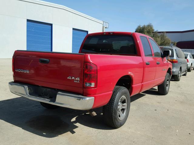 1D7HU18N94S790041 - 2004 DODGE RAM 1500 S RED photo 4