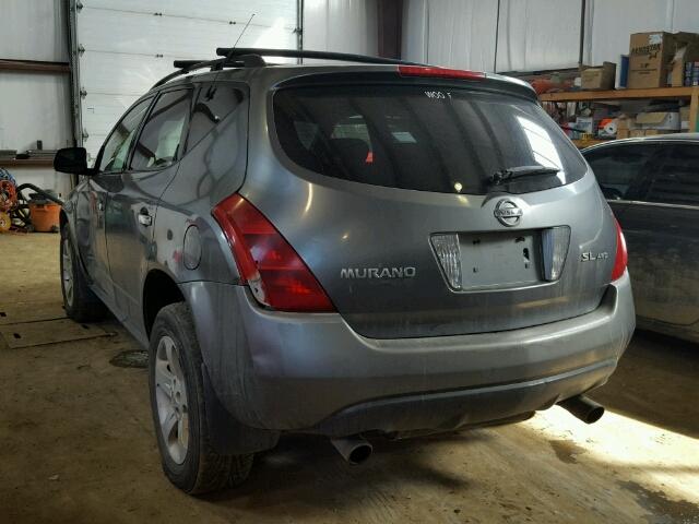 JN8AZ08W85W421198 - 2005 NISSAN MURANO SL GRAY photo 3