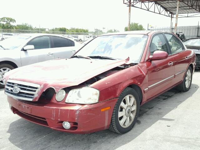 KNAGD128055410512 - 2005 KIA OPTIMA LX RED photo 2