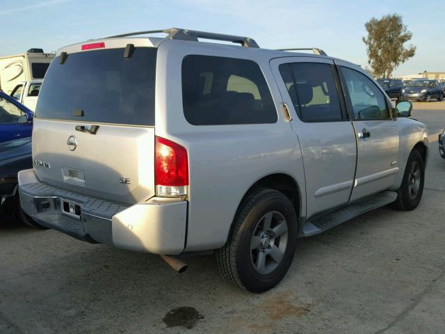 5N1AA08B55N707611 - 2005 NISSAN ARMADA SE SILVER photo 4