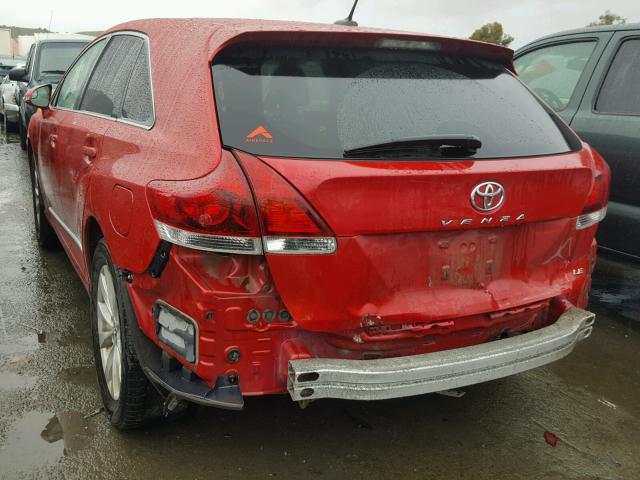 4T3ZA3BB0DU075335 - 2013 TOYOTA VENZA LE RED photo 3