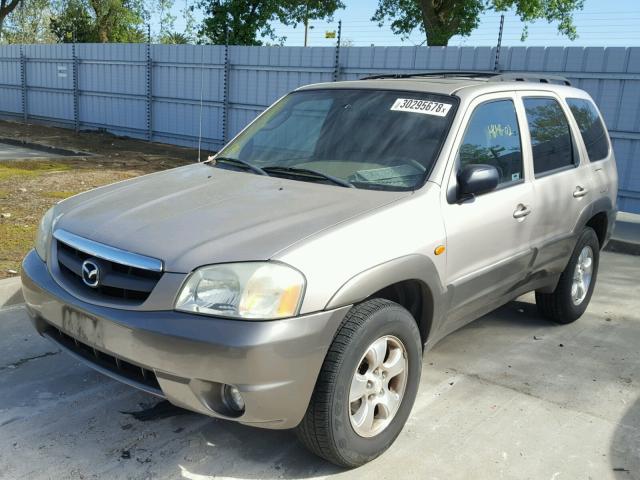 4F2YU08122KM32388 - 2002 MAZDA TRIBUTE LX BEIGE photo 2