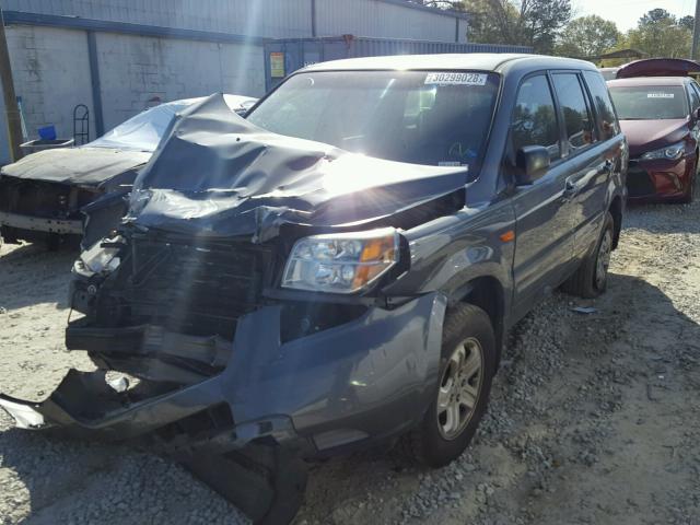 5FNYF28147B021603 - 2007 HONDA PILOT LX GRAY photo 2