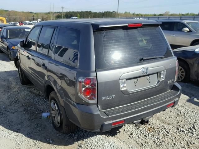 5FNYF28147B021603 - 2007 HONDA PILOT LX GRAY photo 3