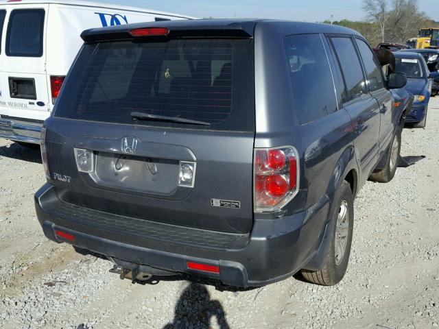 5FNYF28147B021603 - 2007 HONDA PILOT LX GRAY photo 4