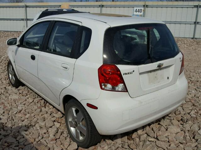 KL1TD66638B114789 - 2008 CHEVROLET AVEO BASE Biały zdjęcie 3