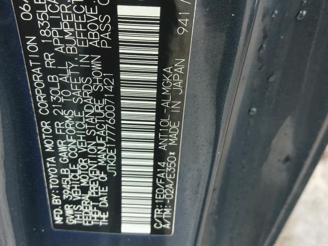 JTKDE177760071421 - 2006 TOYOTA SCION TC 石墨色 照片 10