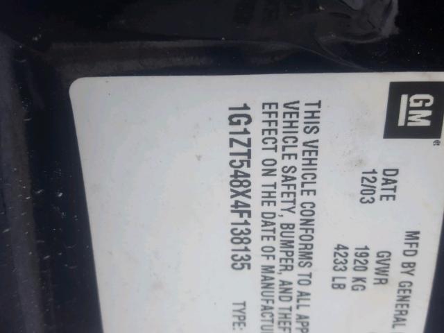 1G1ZT548X4F138135 - 2004 CHEVROLET MALIBU LS ლურჯი ფოტო 10