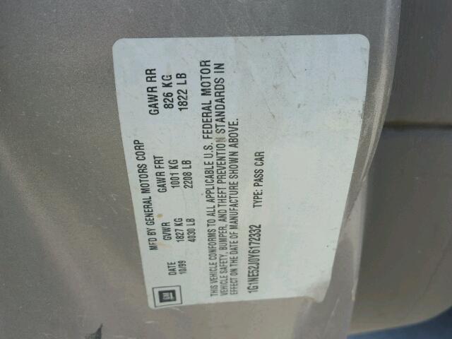 1G1NE52J0Y6172332 - 2000 CHEVROLET MALIBU LS Qəhvəyi foto 10