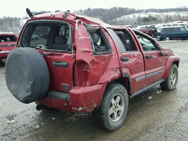 1J4GL38KX5W648179 - 2005 JEEP LIBERTY RE MAROON photo 4