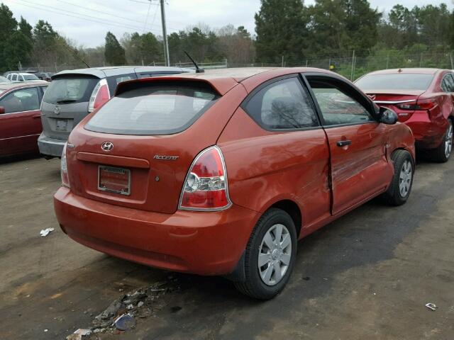 KMHCM36C07U049573 - 2007 HYUNDAI ACCENT GS RED photo 4