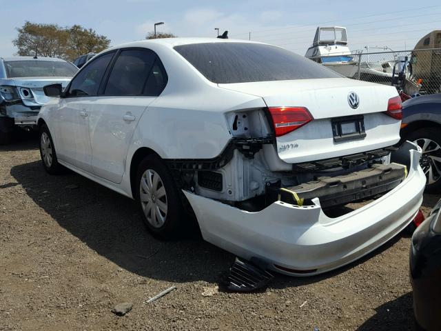 3VW1K7AJ0FM262246 - 2015 VOLKSWAGEN JETTA BASE 白色 照片 3