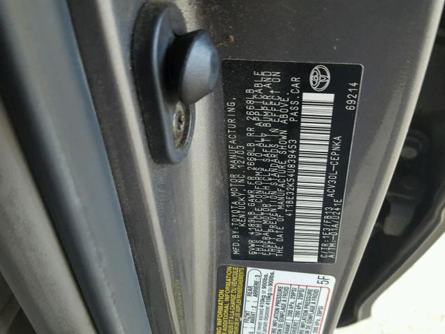 4T1BE32K54U839453 - 2004 TOYOTA CAMRY LE CHARCOAL photo 10