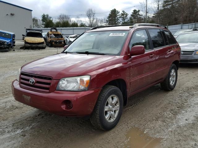 JTEEP21A840030885 - 2004 TOYOTA HIGHLANDER RED photo 2