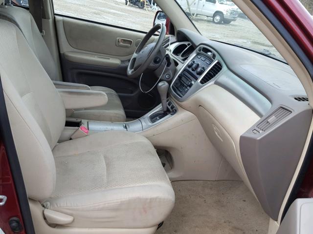 JTEEP21A840030885 - 2004 TOYOTA HIGHLANDER RED photo 5