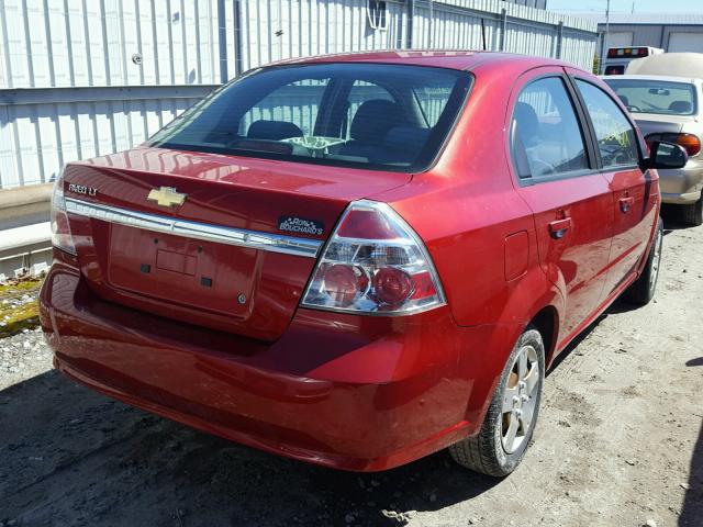 KL1TD56E39B398119 - 2009 CHEVROLET AVEO LS RED photo 4