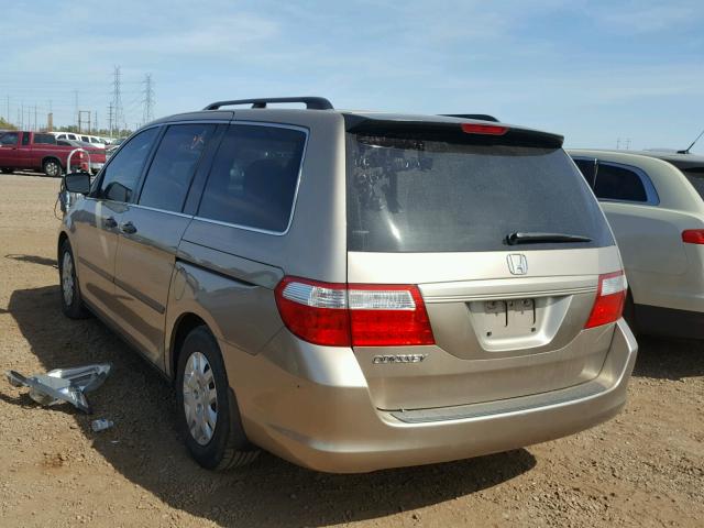 5FNRL382X7B023318 - 2007 HONDA ODYSSEY LX GOLD photo 3