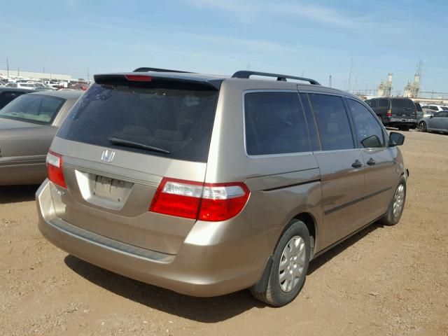 5FNRL382X7B023318 - 2007 HONDA ODYSSEY LX GOLD photo 4