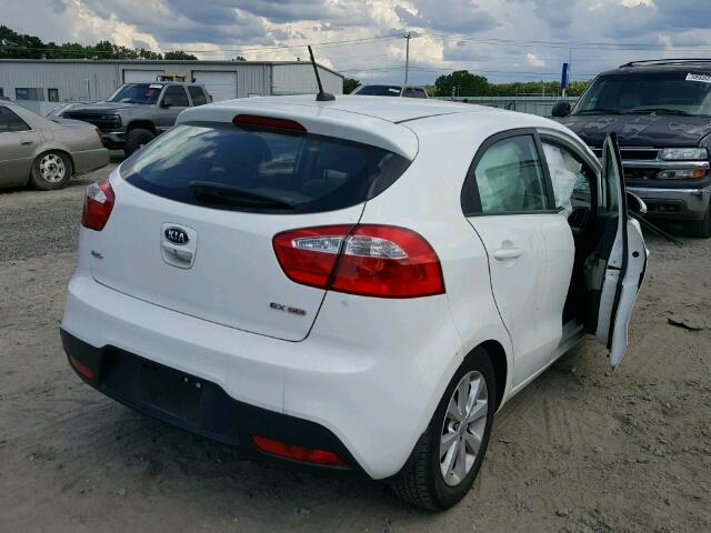 KNADN5A31D6126683 - 2013 KIA RIO EX WHITE photo 4