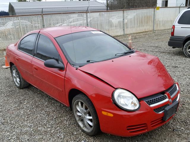 1B3ES56C35D130273 - 2005 DODGE NEON SXT RED photo 1