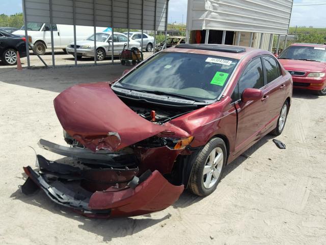 1HGFA16828L115317 - 2008 HONDA CIVIC EX RED photo 2