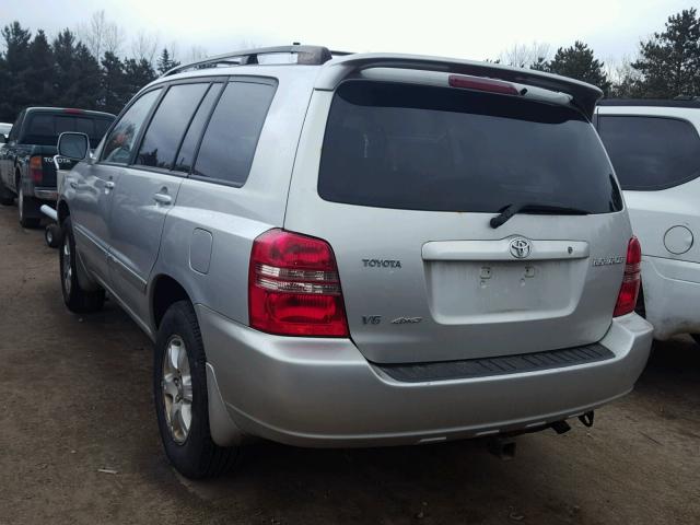 JTEHF21A030100085 - 2003 TOYOTA HIGHLANDER SILVER photo 3