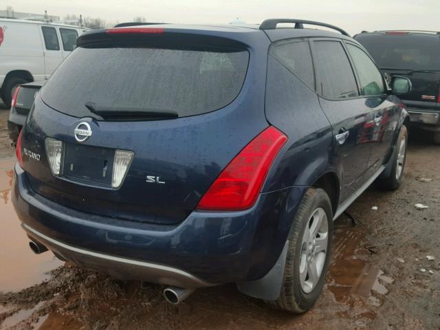 JN8AZ08WX3W205835 - 2003 NISSAN MURANO SL BLUE photo 4