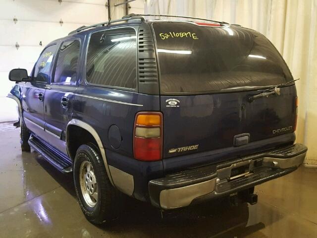 1GNEK13TX1R144669 - 2001 CHEVROLET TAHOE K150 BLUE photo 3