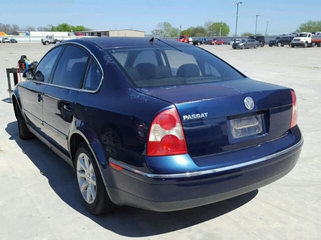 WVWPD63B54P196968 - 2004 VOLKSWAGEN PASSAT GLS BLUE photo 3