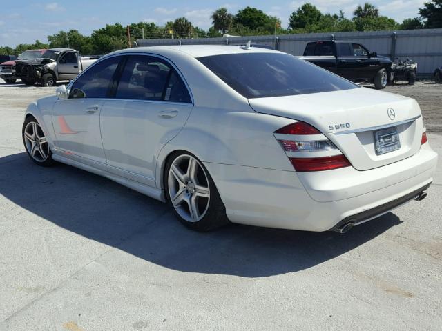 WDDNG71X47A096361 - 2007 MERCEDES-BENZ S 550 WHITE photo 3