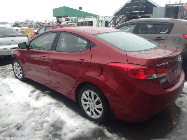 5NPDH4AE6CH130352 - 2012 HYUNDAI ELANTRA GL RED photo 3