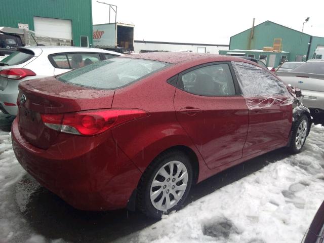 5NPDH4AE6CH130352 - 2012 HYUNDAI ELANTRA GL RED photo 4