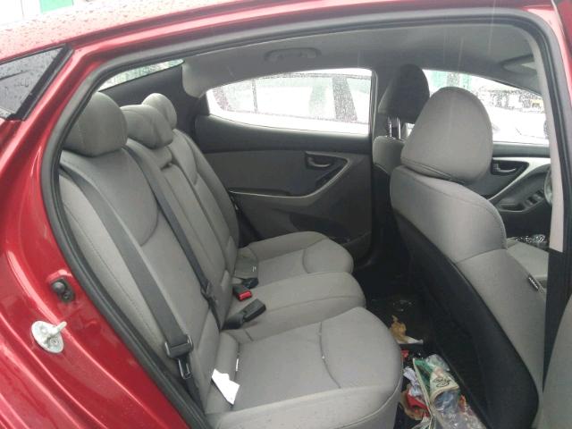 5NPDH4AE6CH130352 - 2012 HYUNDAI ELANTRA GL RED photo 6