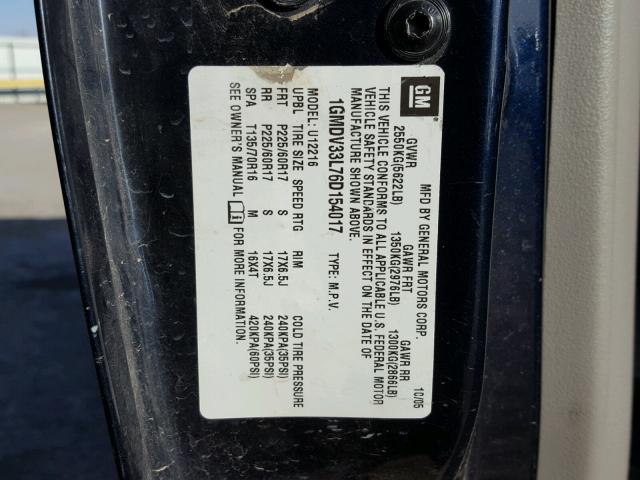 1GMDV33L76D154017 - 2006 PONTIAC MONTANA SV BLUE photo 10