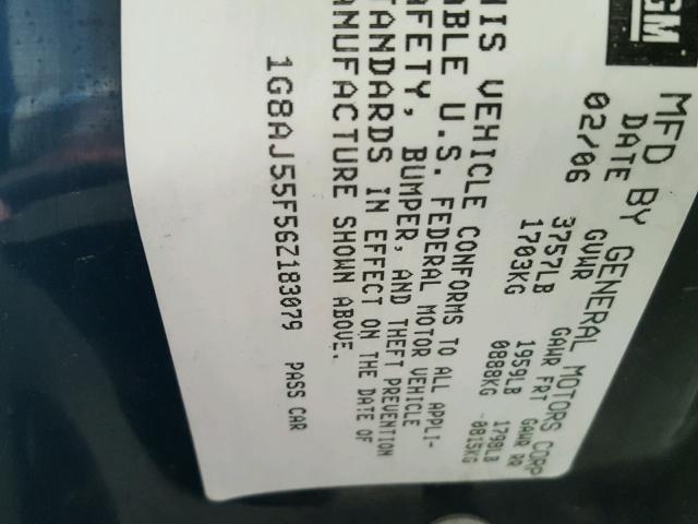 1G8AJ55F56Z183079 - 2006 SATURN ION LEVEL CHARCOAL photo 10